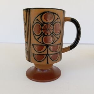 Vintage 70s Jonas Roberts Japan Stoneware Footed Mug